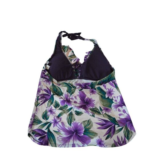 Ana Mix & Match Floral Print Halter Swim Top X Large - Picture 6 of 7